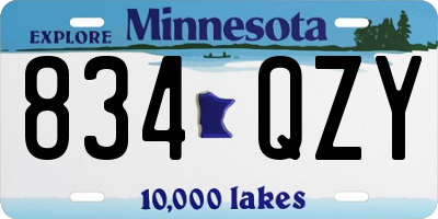 MN license plate 834QZY