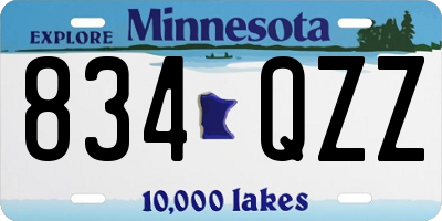 MN license plate 834QZZ
