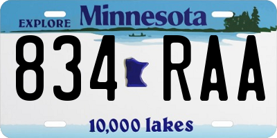 MN license plate 834RAA