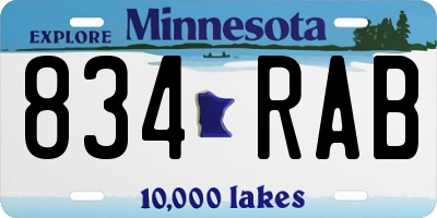 MN license plate 834RAB