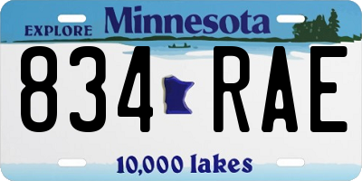 MN license plate 834RAE