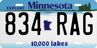 MN license plate 834RAG
