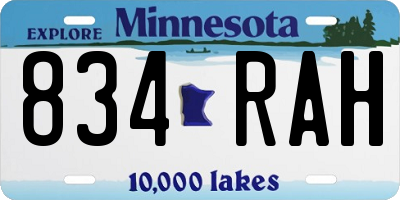 MN license plate 834RAH
