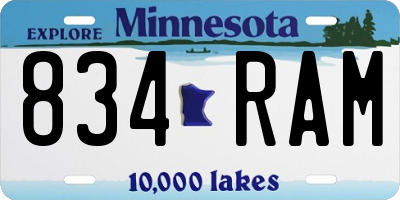 MN license plate 834RAM