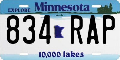 MN license plate 834RAP
