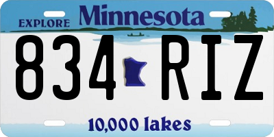 MN license plate 834RIZ