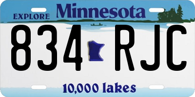 MN license plate 834RJC