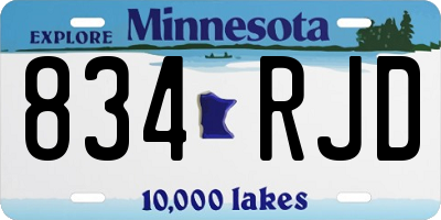 MN license plate 834RJD