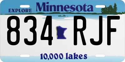MN license plate 834RJF