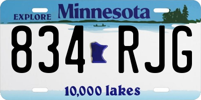 MN license plate 834RJG