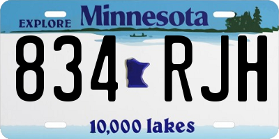 MN license plate 834RJH