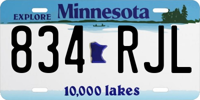 MN license plate 834RJL
