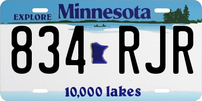 MN license plate 834RJR