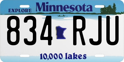 MN license plate 834RJU