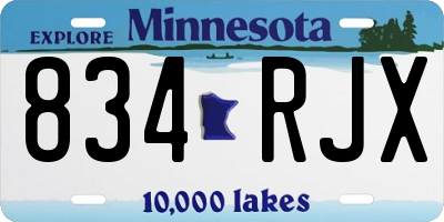 MN license plate 834RJX