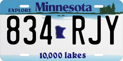 MN license plate 834RJY