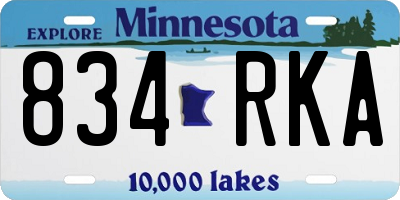 MN license plate 834RKA
