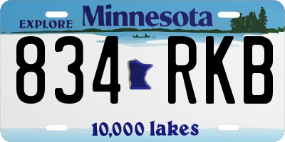 MN license plate 834RKB