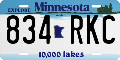 MN license plate 834RKC