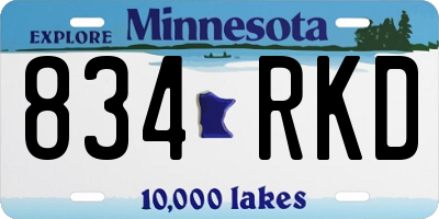 MN license plate 834RKD
