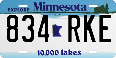 MN license plate 834RKE