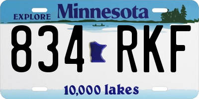 MN license plate 834RKF