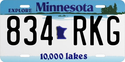 MN license plate 834RKG