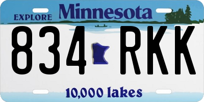 MN license plate 834RKK