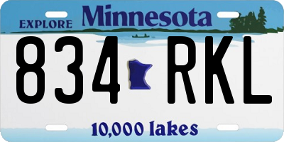 MN license plate 834RKL