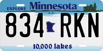 MN license plate 834RKN