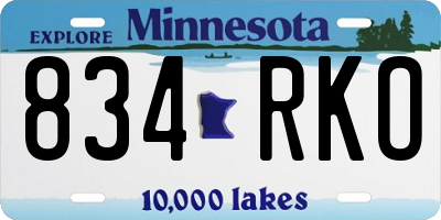 MN license plate 834RKO