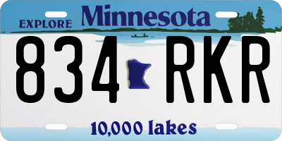 MN license plate 834RKR