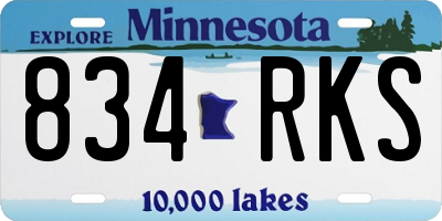 MN license plate 834RKS