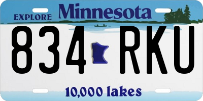 MN license plate 834RKU