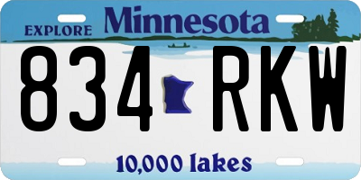 MN license plate 834RKW