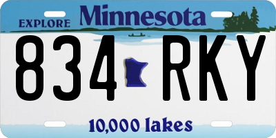 MN license plate 834RKY