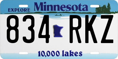 MN license plate 834RKZ