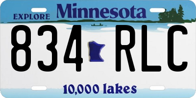 MN license plate 834RLC