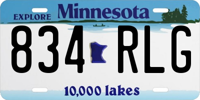 MN license plate 834RLG