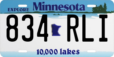 MN license plate 834RLI