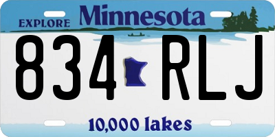 MN license plate 834RLJ