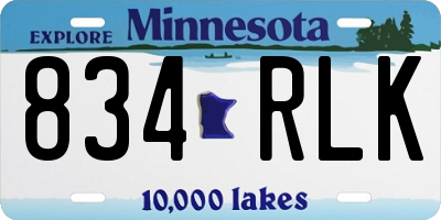 MN license plate 834RLK