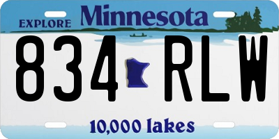MN license plate 834RLW