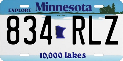 MN license plate 834RLZ