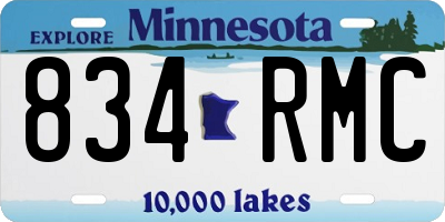 MN license plate 834RMC
