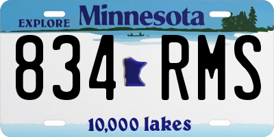 MN license plate 834RMS