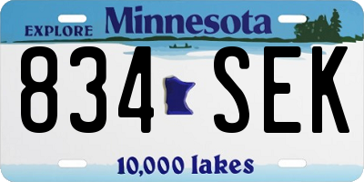 MN license plate 834SEK