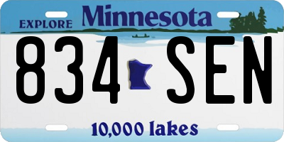 MN license plate 834SEN