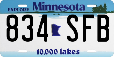 MN license plate 834SFB