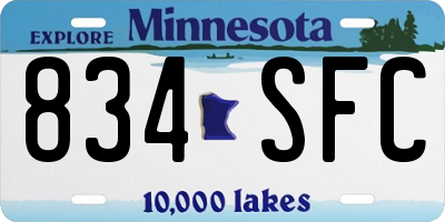 MN license plate 834SFC